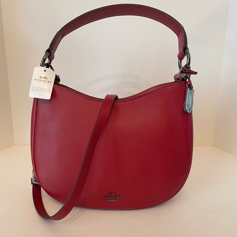 Coach Nomad Glovetanned Leather Lined Cherry Red 54446 Crossbody Bag - Picture 2 of 12